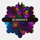 Modernes Abstraktes Blumenmuster Red Blue #15 Ornament Karte (Rückseite)