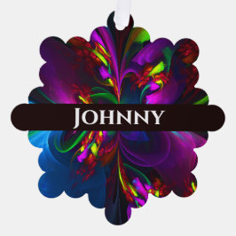 Modernes Abstraktes Blumenmuster Red Blue #15 Ornament Karte