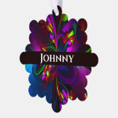 Modernes Abstraktes Blumenmuster Red Blue #15 Ornament Karte (Linke Ecke)