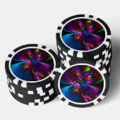 Modernes Abstraktes Blumenmuster Red Blue #15 Pokerchips (Stapel)