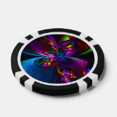 Modernes Abstraktes Blumenmuster Red Blue #15 Pokerchips (Einzeln)