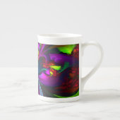 Modernes Abstraktes Blumenmuster Red Blue #15 Porzellantasse (Rechts)