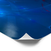 Modernes Abstraktes Blumenmuster Red Blue #15 Poster (Ecke)