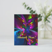 Modernes Abstraktes Blumenmuster Red Blue #15 Postkarte (Stehend Vorderseite)