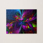 Modernes Abstraktes Blumenmuster Red Blue #15 Puzzle (Horizontal)