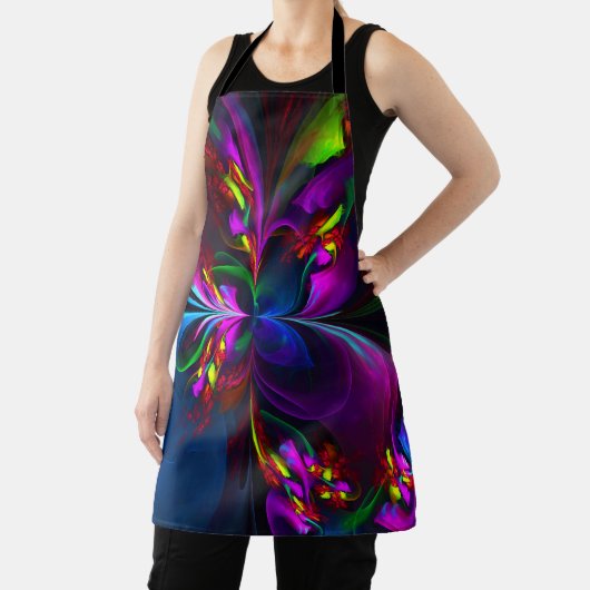 Modernes Abstraktes Blumenmuster Red Blue #15 Schürze (InSitu)