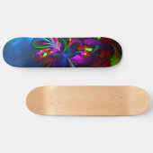 Modernes Abstraktes Blumenmuster Red Blue #15 Skateboard (Horizontal)