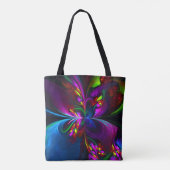 Modernes Abstraktes Blumenmuster Red Blue #15 Tasche (Rückseite)