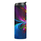 Modernes Abstraktes Blumenmuster Red Blue #15 Thermosbecher (Nach links gedreht)