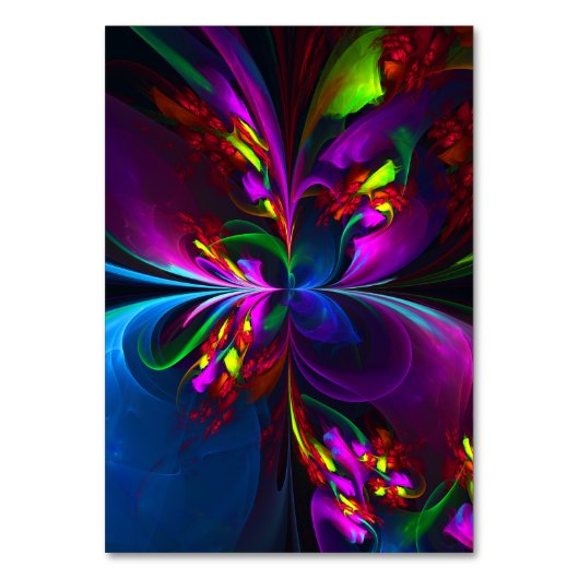 Modernes Abstraktes Blumenmuster Red Blue #15 Tischnummer (Vorderseite)