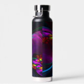 Modernes Abstraktes Blumenmuster Red Blue #15 Trinkflasche (Rechts)