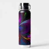 Modernes Abstraktes Blumenmuster Red Blue #15 Trinkflasche (Rückseite)