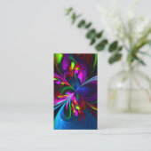 Modernes Abstraktes Blumenmuster Red Blue #15 Visitenkarte (Stehend Vorderseite)