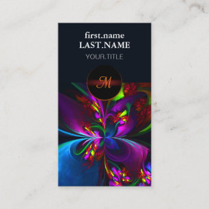 Modernes Abstraktes Blumenmuster Red Blue #15 Visitenkarte