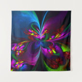 Modernes Abstraktes Blumenmuster Red Blue #15 Wandteppich (Vorderseite (Horizontal))