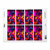 Modernes Abstraktes Blumenmuster Red Blue Muster # (Vorne)