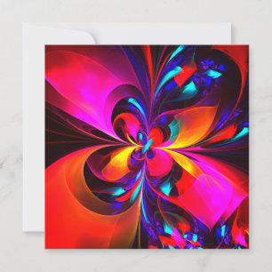 Modernes Abstraktes Blumenmuster Red Blue Muster #