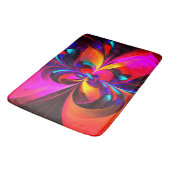 Modernes Abstraktes Blumenmuster Red Blue Muster # Badematte (Schrägansicht)