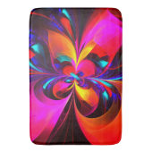 Modernes Abstraktes Blumenmuster Red Blue Muster # Badematte (Vorderseite Vertikal)