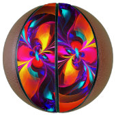 Modernes Abstraktes Blumenmuster Red Blue Muster # Basketball (Vertikal)