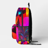 Modernes Abstraktes Blumenmuster Red Blue Muster # Bedruckter Rucksack (Rechts)