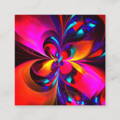 Modernes Abstraktes Blumenmuster Red Blue Muster # Begleitkarte (Vorderseite)