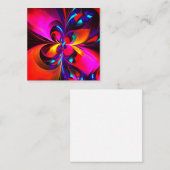 Modernes Abstraktes Blumenmuster Red Blue Muster # Begleitkarte (Vorne/Hinten)