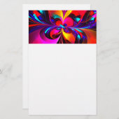 Modernes Abstraktes Blumenmuster Red Blue Muster # Briefpapier (Vorne/Hinten)