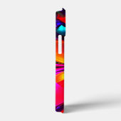 Modernes Abstraktes Blumenmuster Red Blue Muster # Case-Mate iPhone Hülle (Rückseite / Rechts)