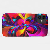 Modernes Abstraktes Blumenmuster Red Blue Muster # Case-Mate iPhone Hülle (Rückseite (Horizontal))