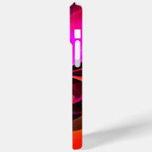 Modernes Abstraktes Blumenmuster Red Blue Muster # Case-Mate iPhone Hülle (Rückseite / Links)