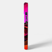 Modernes Abstraktes Blumenmuster Red Blue Muster # Case-Mate iPhone Hülle (Rückseite / Links)