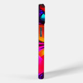 Modernes Abstraktes Blumenmuster Red Blue Muster # Case-Mate iPhone Hülle (Rückseite / Rechts)