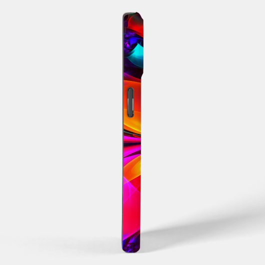 Modernes Abstraktes Blumenmuster Red Blue Muster # Case-Mate iPhone Hülle (Rückseite / Rechts)