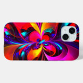 Modernes Abstraktes Blumenmuster Red Blue Muster # Case-Mate iPhone Hülle (Rückseite (Horizontal))