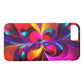 Modernes Abstraktes Blumenmuster Red Blue Muster # Case-Mate iPhone Hülle (Rückseite (Horizontal))