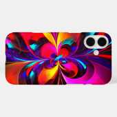 Modernes Abstraktes Blumenmuster Red Blue Muster # Case-Mate iPhone Hülle (Rückseite (Horizontal))