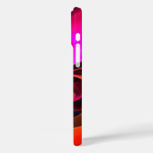 Modernes Abstraktes Blumenmuster Red Blue Muster # Case-Mate iPhone Hülle (Rückseite / Links)