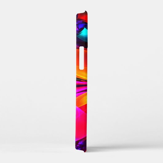 Modernes Abstraktes Blumenmuster Red Blue Muster # Case-Mate iPhone Hülle (Rückseite / Rechts)