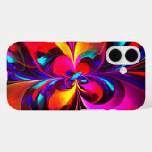 Modernes Abstraktes Blumenmuster Red Blue Muster # Case-Mate iPhone Hülle (Rückseite (Horizontal))