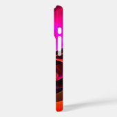 Modernes Abstraktes Blumenmuster Red Blue Muster # Case-Mate iPhone Hülle (Rückseite / Links)