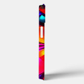 Modernes Abstraktes Blumenmuster Red Blue Muster # Case-Mate iPhone Hülle (Rückseite / Rechts)