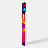 Modernes Abstraktes Blumenmuster Red Blue Muster # Case-Mate iPhone Hülle (Rückseite / Rechts)