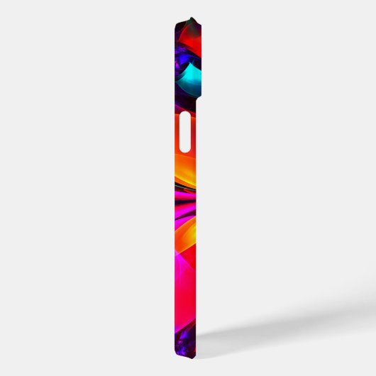 Modernes Abstraktes Blumenmuster Red Blue Muster # Case-Mate iPhone Hülle (Rückseite / Rechts)