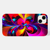 Modernes Abstraktes Blumenmuster Red Blue Muster # Case-Mate iPhone Hülle (Rückseite (Horizontal))