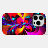 Modernes Abstraktes Blumenmuster Red Blue Muster # Case-Mate iPhone Hülle (Rückseite (Horizontal))