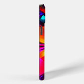 Modernes Abstraktes Blumenmuster Red Blue Muster # Case-Mate iPhone Hülle (Rückseite / Rechts)