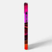 Modernes Abstraktes Blumenmuster Red Blue Muster # Case-Mate iPhone Hülle (Rückseite / Links)