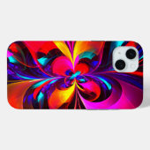 Modernes Abstraktes Blumenmuster Red Blue Muster # Case-Mate iPhone Hülle (Rückseite (Horizontal))