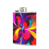 Modernes Abstraktes Blumenmuster Red Blue Muster # Flachmann (Links)